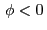 $\left.\phi<0\right.$